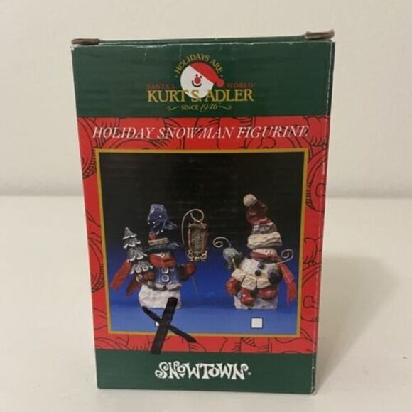 Kurt Adler Santa's World Snowtown Holiday Snowman Figurine with Noel Sign J8898 - Picture 9 of 10
